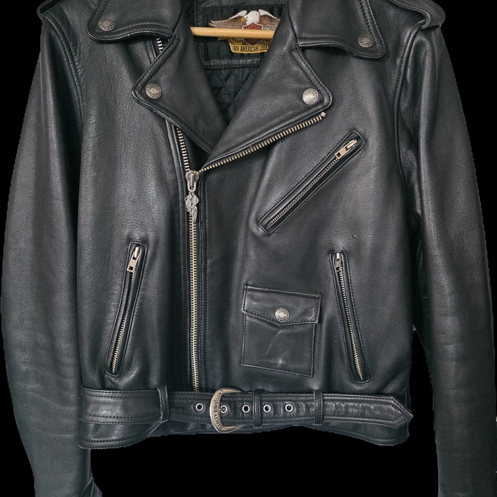 Rare Vintage Harley-Davidson Leather Jacket with Embossed Eagle